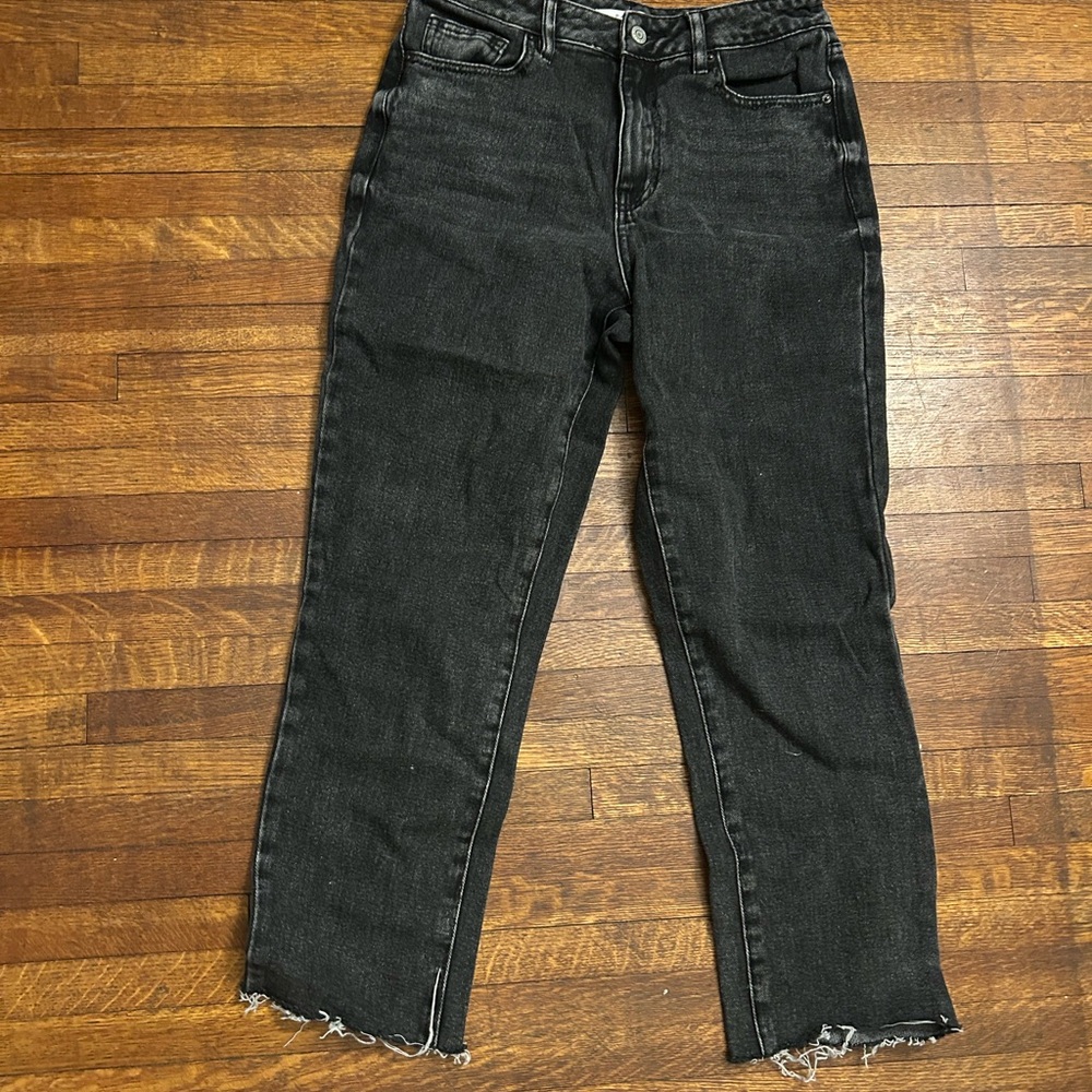 PacSun Black Cropped Jeans with Frayed Hem